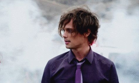 When he perfected the “just rolled out of bed” look: | 21 Times Spencer Reid From "Criminal Minds" Stole Your Heart Matthew Gray, Matthew Gray Gubler, Spencer Reid, A Man, The Story, Gif, Purple