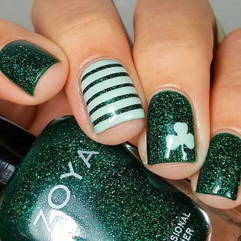 Shamrock Nails, Green Manicure, Irish Nails, Saint Patrick Nail, Do It Yourself Nails, Gel Nails Long, Patrick Nagel, St Patricks Day Nails, Easter Nail Art