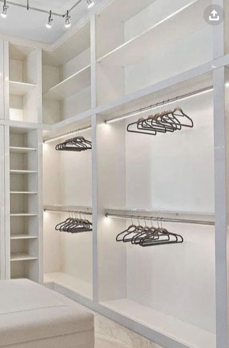 One Sided Walk In Closet, Custom Walk In Closet Ideas, Master Closet Ideas Walk In, California Closets Walk In, Vanity Inside Closet, Master Walk In Closet Ideas, Walk In Closet With Vanity, His And Hers Closet, Closet With Vanity