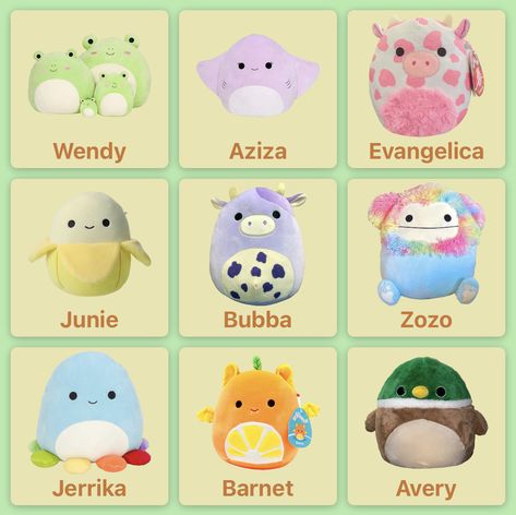 Squishmallows Names List, Squishmallows With Names, Squishmallows Pictures, Matching Squishmallows, Squish Mellow, Cool Text Symbols, Sea Cow, Text Symbols, Hello Kitty Halloween