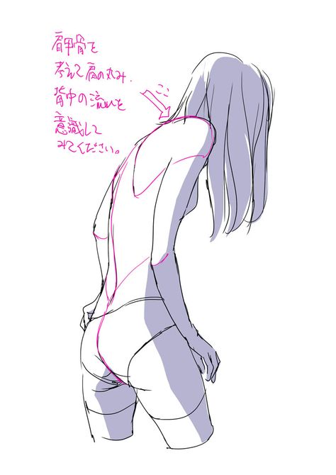 Strong Back Reference, Backside Reference Female Drawing, Back Profile, Female Anatomy Reference, Women Back, Manga Drawing Tutorials, Human Figure Drawing, Anatomy Poses, Anatomy For Artists