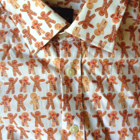 Simon Carter Gingerbread Man Print Shirt. Menswear. Simon Carter, Gingerbread Man, Print Shirt, Gingerbread, Printed Shirts, Down Shirt, Casual Button Down Shirt, Button Down Shirt, Men Casual