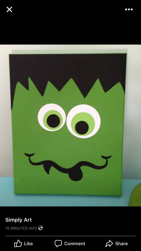 Frankenstein Painting Easy, Cute Frankenstein Drawing, Drawing Frankenstein, Frankenstein Template, Frankenstein Painting, Frankenstein Face, Halloween Infantil, School Halloween Party, Craft Kids