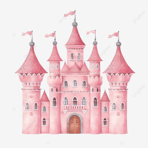 Castle Cake Topper Printable, Castle Template Free Printable, Castle Template, Building Png, Castle Png, Castle Clipart, Castle Cake Topper, Pink Party Theme, Frozen Party Decorations