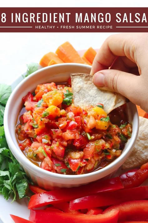 Mango Tomato Salsa, Curry Mango, Tomato Salsa Recipe, Mango Salsa Recipes, Halloween Food Appetizers, Mango Recipes, Mango Salsa, Party Appetizer, Red Onions