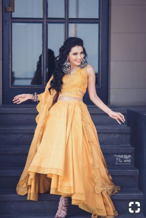 #wattpad #fanfiction It is a MaNan TS it's emotional but not so emotional... Mustard Lehenga, Masoom Minawala, Layered Lehenga, Ceremony Outfit, Haldi Ceremony Outfit, Pool Party Dresses, Yellow Wedding Dress, Lehenga Bridal, Haldi Outfits