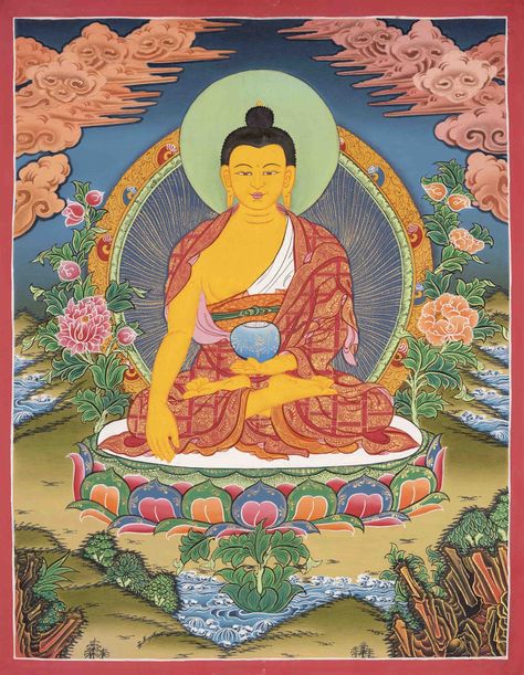 Shakyamuni Buddha Gautam Buddha, Shakyamuni Buddha, Traditional Paint, Religious Painting, Paint Wall, Thangka Painting, Spiritual Teachers, Tibetan Buddhist, A God