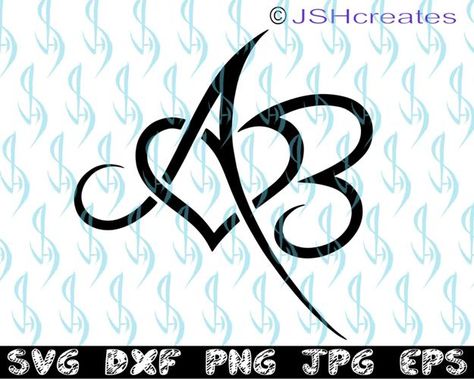 A and B Heart - Click Image to Close A And B Tattoo, A B Tattoo, The Skys The Limit, Heartbeat Tattoo Design, Initials Logo Letters, Handwritten Logo Design, B Heart, Marriage Tattoos, Skys The Limit