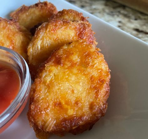 Homemade Chicken Nuggets - Only Two Ingredients! Shredded Chicken Nuggets Air Fryer, Air Fried Chicken Nuggets, Can Chicken Recipes, Baked Chicken Nuggets, Homemade Chicken Nuggets, 2023 Recipes, Cooked Chicken Recipes, Chicken Nugget Recipes, Nuggets Recipe