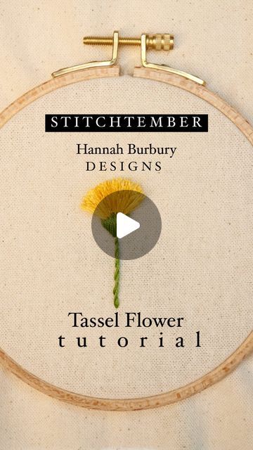 Hannah Burbury Designs ® on Instagram: "Stitchtember - Day 30 - Tassel Flower 🪡🧵✂️ That’s all folks! Thirty hand embroidery stitches later, and the tassel flower completes Stitchtember 2023. I have loved sharing a different embroidery stitch with you everyday and I hope you’ve enjoyed the daily tutorials too. My favourite part has been receiving photos of your daily stitching 🤗 All the stitch tutorials will stay on my blog and social media, so you can easily access them in the future. Thank y Tassel Stitch Embroidery, Tassel Flower Embroidery, Tassel Embroidery Design, Extreme Embroidery, Tassel Flower, Embroidery Tassels, Tassel Embroidery, Embroidery 3d, Embroidery Stitch