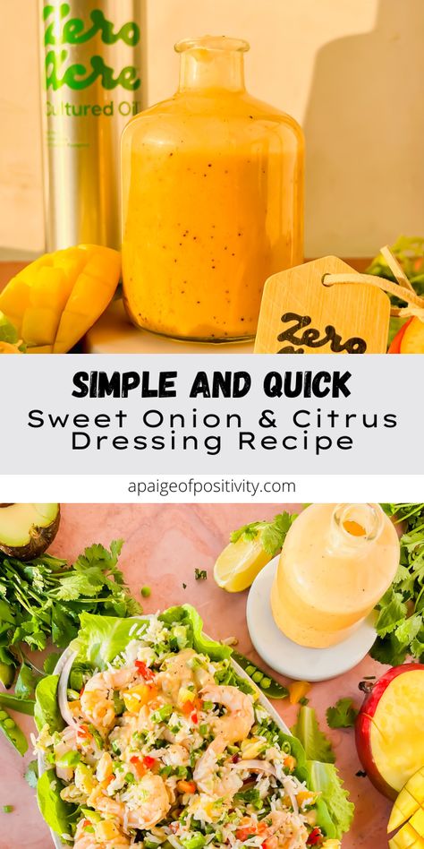 This Sweet Onion and Citrus Dressing will take your salad, grain bowl, or sandwich from good to great. It’s an easy blender recipe with fresh and bright flavors that you’re going to love. Sweet Onion And Citrus Dressing, Sweet Onion Citrus Dressing, Sweet Onion Dressing Recipe, Onion Dressing Recipe, Citrus Dressing Recipe, Sweet Onion Dressing, Vidalia Onion Recipes, 2024 Meals, Blender Recipe