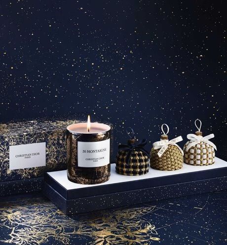 Discover great products at the best prices at Dealmoon. La Collection Privee Christian Dior x La Maison Franc - Limited Edition Scented art of living set - scented candle and collection of 3 ornaments. Dior Christmas, Scented Ornaments, Christmas Sketch, Dior Fragrance, Christmas Campaign, Holiday Fragrance, Candles Photography, Holiday Campaign, Christmas Shoot