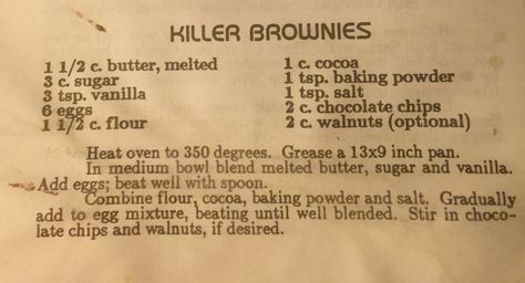 Vintage Brownie Recipe, Killer Brownies, Bailey Recipes, Appalachian Recipes, Baileys Recipes, Snack Cakes, Scratch Recipes, Cookie Snack, Elegant Desserts