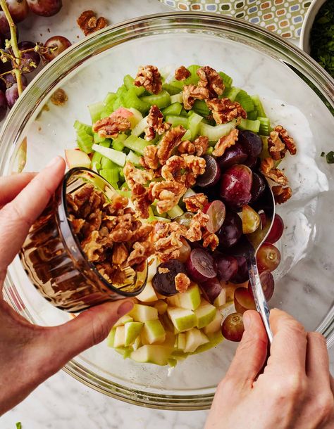 Classic Waldorf Salad, Waldorf Salad Recipe, Greek Yogurt Dressing, Classic Salad, Thanksgiving Side Dish, Waldorf Salad, Farro Salad, Yogurt Dressing, Thanksgiving Side