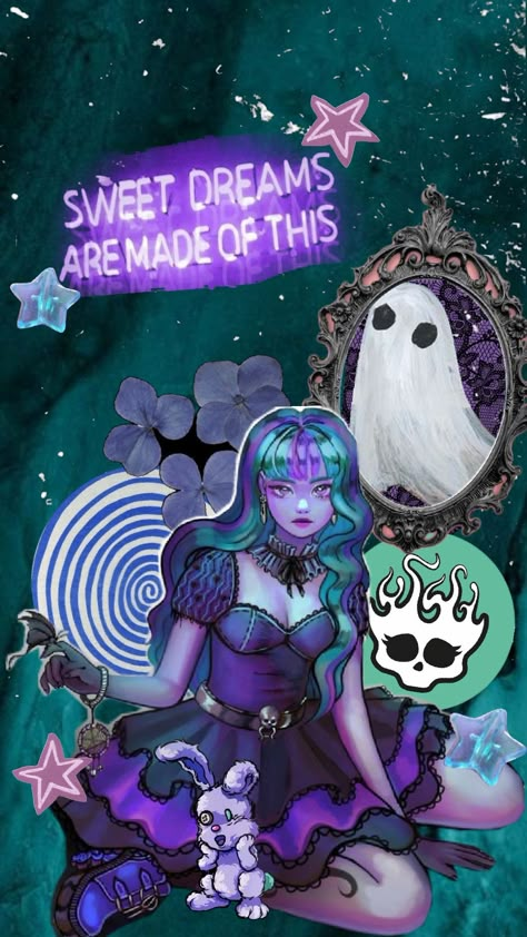 #twylaboogeyman #monsterhigh #twyla #boogeyman #horror #purple #purpleaesthetic #teal #tealaesthetic #wallpaper Boogeyman Wallpaper, Boogeyman Monster, Preppy Images, Twyla Boogeyman, High Wallpaper, Monster High Halloween, Monster High Fanart, Cute Iphone Wallpaper, Monster High G3