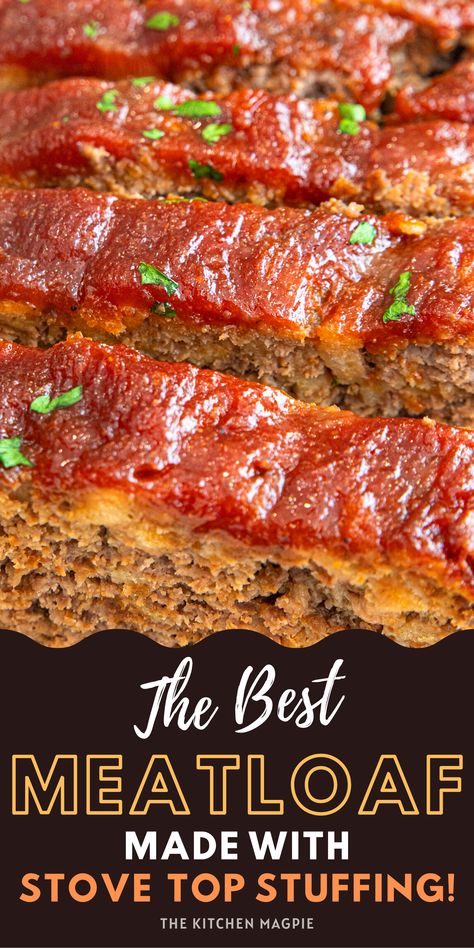 Quick And Easy Meatloaf, Quick Easy Meatloaf Recipe, Easy Meatloaf Recipe, Stove Top Stuffing, Meatloaf Dinner, Delicious Meatloaf, How To Cook Meatloaf, Classic Meatloaf Recipe, Good Meatloaf Recipe