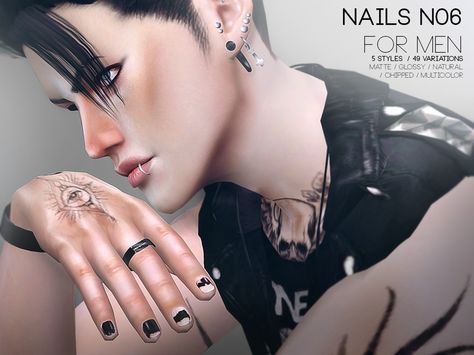 Nails in 49 variations, 5 styles  Found in TSR Category 'Sims 4 Male Rings' Sims 4 Cc Male Nails, Sims 4 Male Nails, Sims 4 Male Punk Cc, Sims 4 Cc Rings Male, Nails For Men, Cc Nails, Male Rings, Sims Accessories, Sims 4 Nails