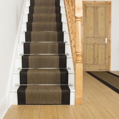 Jenga Black Stair Runner - Free delivery plus a 'No Quibble' 30 day returns policy Black Stair Runner, Stair Carpet Runner, Black Stairs, Beautiful Stairs, Stair Rods, Flat Weave Carpet, Stair Carpet, Nest Design, Carpet Size