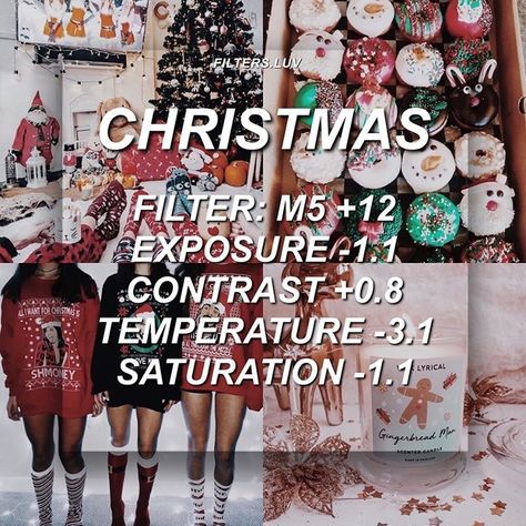 Christmas Photo Filter, Christmas Photo Filter Iphone, Christmas Vsco Filters, Christmas Photo Edit Iphone, Lightroom Pictures, Winter Filter, Christmas Photo Editing, Christmas Filter, Christmas Vsco