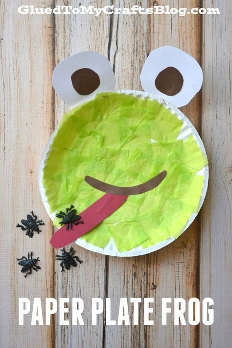 Paper Plate Frog - Kid Craft Paper plate ideas and activities for kids Diy With Kids, Paper Plate Art, Frog Craft, Paper Plate Crafts For Kids, Frog Crafts, Spring Crafts For Kids, Kid Craft, Paper Plate Crafts, Daycare Crafts