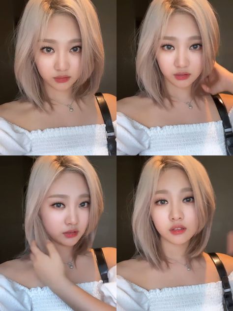 Blonde Hair Kpop, Kpop Short Hair, Winter Blonde Hair, Winter Blonde, Ning Ning, Kpop Hair, Blonde Hair Girl, Girl Haircuts, Short Blonde