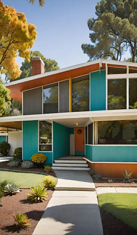 70s Beach House Exterior, 70s Style House Exterior, Quirky House Exterior, 70s Style Home Exterior, 1970s Exterior, Retro House Exterior, 70s Home Exterior, Mid Century Modern Floor Plans, 70s House Exterior