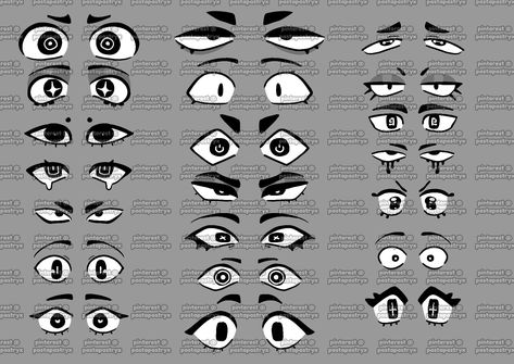 some eyes i drew. feel free to use it as reference. DO NOT REPOST ON ANYWHERE ELSE Monster Eyes Reference, Shy Eyes Drawing, Eye Shapes Cartoon, Happy Eyes Reference, Silly Eyes Drawing, Furry Eyes Reference, Different Eye Shapes Drawing, Eye Shapes Reference, Cartoon Eyes Reference