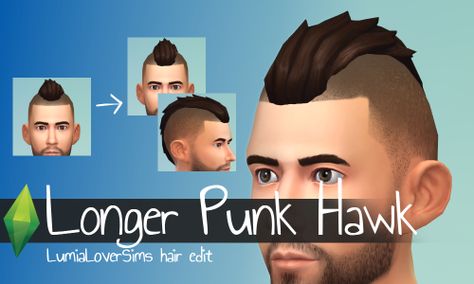 My Sims 4 Blog: Longer Punk Hawk Hair for Males by Digbydoozle Sims 4 Cc Hair Mohawk, Sims 4 Cc Male Hair Mohawk, Sims 4 Mohawk Cc, Mohawk Cut, Side Curly Hairstyles, Short Mohawk, Sims 4 Couple Poses, Short Hair For Boys, Sims 4 Hair Male