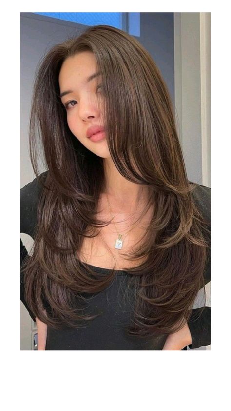 Layered Medium Thick Hair, Latest Haircut For Women Long Hair, Straight Hair Haircuts Women, Long Layers Haircut Straight Hair, Trendy Haircut For Long Hair Straight, Latest Haircut For Women, Butterfly Haircut Straight Hair, Haircuts For Thick Straight Hair, Layers Straight Hair