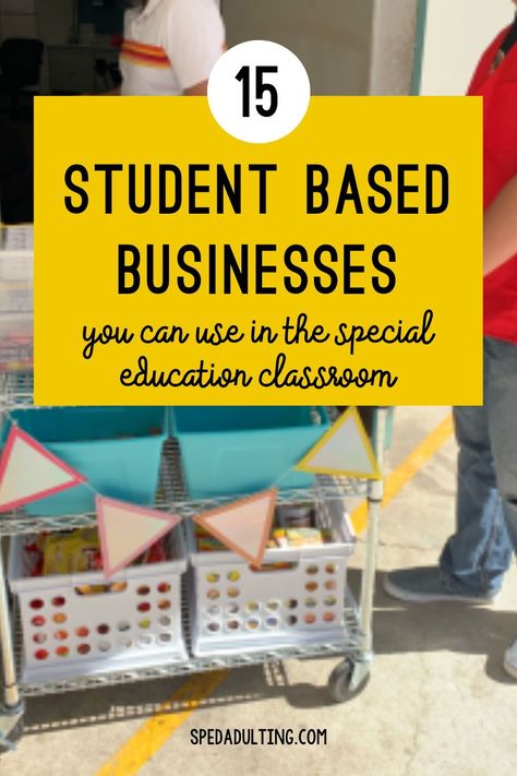 Employment Activities Life Skills, Special Education Adults, Classroom Based Business Ideas, Life Skills Special Education High School Vocational Tasks, Special Education Business Ideas, School Jobs For Students With Special Needs, Life Skills Activities Elementary, Work Based Learning Special Education, Classroom Business Ideas