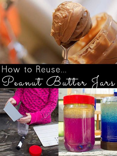 23 Things to Do with an Empty Peanut Butter Jar Plastic Jar Crafts, Crafts Aesthetic, Plastic Jars With Lids, Recycling Projects, Upcycle Plastic, Craft From Waste Material, Peanut Butter Jar, Green World, Plastic Bottle Crafts