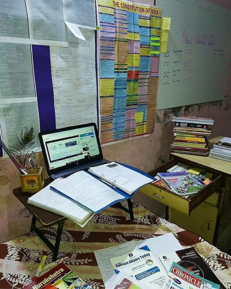 Upsc Students Room, Ias Aspirant Study Room, Upsc Study Room, Upsc Aspirant Study Room, Indian Study Room, Indian Study Room Ideas, Upsc Books, Upsc Quotes, Ias Motivation