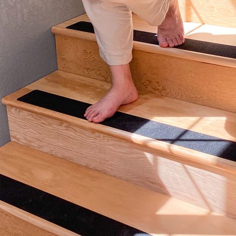 PRICES MAY VARY. PREVENT SLIPS AND FALLS - Prevent you and your family from becoming a statistic of stair-related injuries. Our clear non slip stair treads tape has a soft texture surface but does not sacrifice effectiveness. It is comfortable for bare feet. Our tape is made out of environmentally friendly PEVA and will keep children, aging adults and dogs safe. Replace your stair rugs or stair runner for wooden steps with our non slip easy to install clear stair treads. STRONG AND LONG LASTING Anti Slip Stairs, Black Stair Treads, Stair Treads Non Slip, Non Slip Stair Treads, Black Stairs, Stair Stickers, Stair Railings, Stair Tread Rugs, Wooden Steps