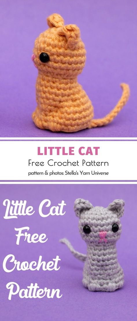 Cat Arugami, Tiny Crochet Cat Pattern, Cute Cat Amigurumi Free Pattern, Tiny Cat Amigurumi, Tiny Cat Amigurumi Free Pattern, Tiny Keychain Crochet Pattern, Crochet Keychain Cat Free Pattern, Crochet Cat Decor, Crochet Cat Pattern Free Amigurumi Kitty