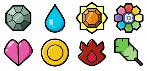 Pokemon Badges Diy, Pokemon Badges Tattoo, Kanto Gym Badges, Pokemon Gym Badges, Pokemon Sleeves, Bootleg Tshirt, Pokémon Birthday, Pokemon Badges, Gym Badges