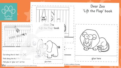 Dear Zoo Lift the Flap Book Craft A fantastic D&T project to work on as a class, in small groups or allow the children to work on independently. So much fun to create, with simple instructions. Black and white images for the children to decorate/colour themselves. To check out all our other amazing Dear Zoo and Africa themed resources, simply c... - www.tpet.co.uk - Classroom Resources by Teacher's Pet Lift The Flap Book, Uk Classroom, Old Websites, Dear Zoo, Book Craft, Owl Posters, Teacher's Pet, Black And White Images, Teachers Pet