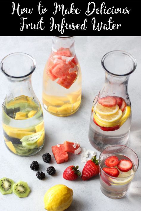 #AD Trying to drink more water? Try it with a little flavor! These four infused water recipes will help you make drinking water a healthy habit. Hint Water Recipe, Nice Drinks, Infused Waters, Sugar Defender, Drinking Enough Water, Not Drinking Enough Water, Health Drinks, Infused Oil, Infused Water Recipes