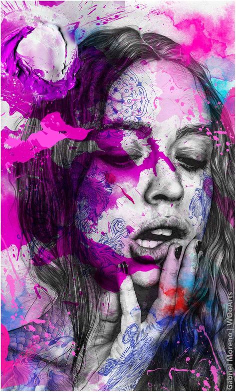 Illustration by Artist Spanish Artist Gabriel Moreno Identity Artists, Identity Artwork, Portraiture Artist, Cambridge Igcse, Art Alevel, L'art Du Portrait, Gcse Art Sketchbook, A Level Art Sketchbook, Portraiture Art