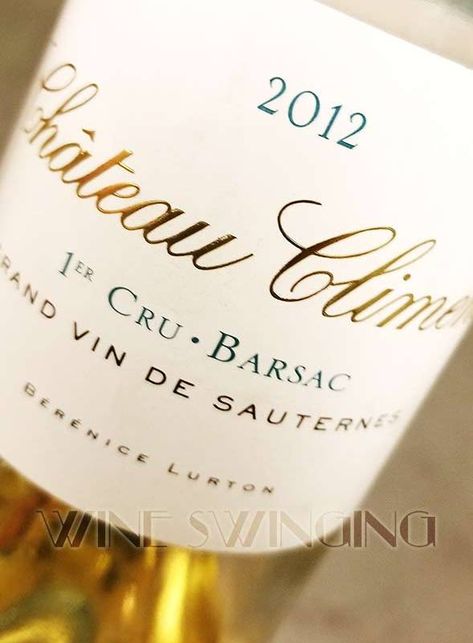 Chateau Climens Premier Cru Barsac 2012 Sauternes France #wine #winelovers #wineswinging Champagne Region France Travel, Alsace Wine Region, Champagne Region France, Carbenet Sauvignon Wine, Chateau Margaux Wine, Wine Desserts, French Wine, Italian Wine, Wine Cooler