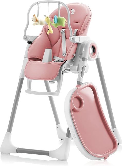 Sweety Fox Folding High Chairs for Babies and Toddlers - with Toy Arch - High Chair with Adjustable Heights and Position - Baby High Chairs 6 Months Plus (Max 15kg Folding High Chair, Modern High Chair, Best High Chairs, Convertible High Chair, Portable High Chairs, Joy Baby, Bohemian Baby, Fox Baby, Toddler Chair