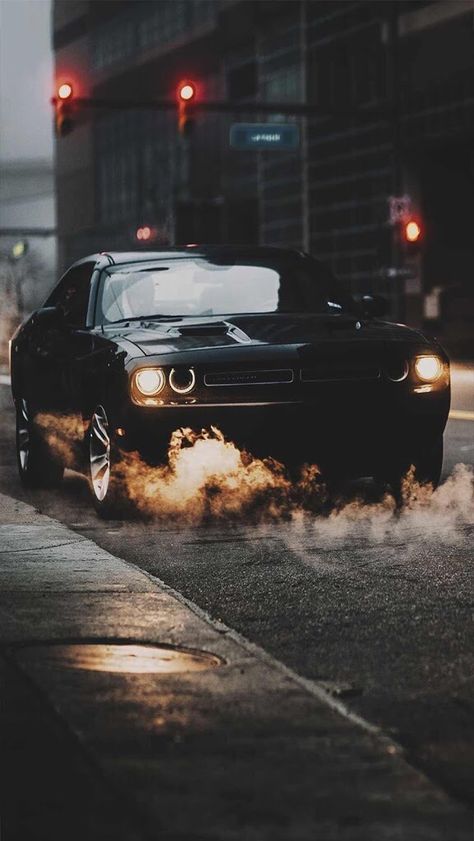 Dodge-Challenger-SRT-Black-iPhone-Wallpaper A Car, Dodge, Black