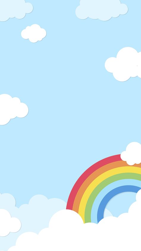 Cocomelon Background Wallpaper, Sticker Background Design, Cute Rainbow Background, Cute Wallpapers Rainbow, Cocomelon Birthday Background, Kids Background Templates, Cute Sky Background, Kids Background Wallpapers, Kid Wallpaper Iphone