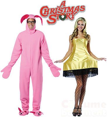 Leg Lamp Costume, Christmas Character Costumes, Pink Bunny Costume, 80s Halloween Costumes, Christmas Story Leg Lamp, The Christmas Story, Leg Lamp, Bunny Suit, Scary Costumes