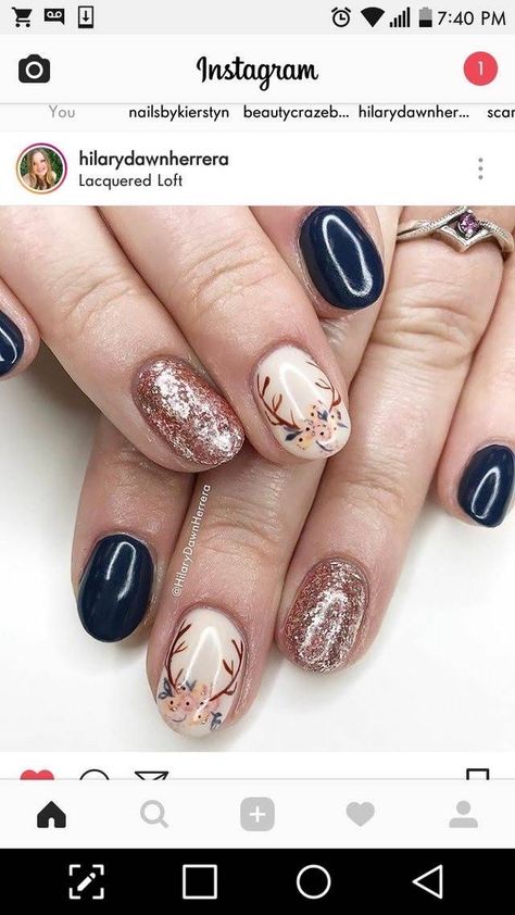 Antler Nails Design, Gel Manicure Short Nails Fall, Nails For November 2023, Deer Antler Nails, Antler Nails, Gel Manicure Short Nails, Gel Manicure Short, Nail Snap, Short Nails Fall