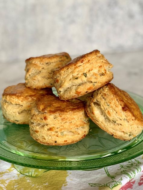 Savory Cheddar Herb Biscuit Savoury Tea Biscuits, Cheese And Herb Biscuits, Cheddar Herb Biscuits, Savory Biscuits Recipe, Herb Biscuits Recipe, Herb Biscuits, Savory Biscuits, Savoury Bakes, Savory Dessert