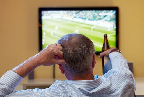 Watching Football On Tv, Man Watching Tv, Football On Tv, Tv Image, Watching Football, Women’s Soccer, 3d Object, Football Games, Old Men