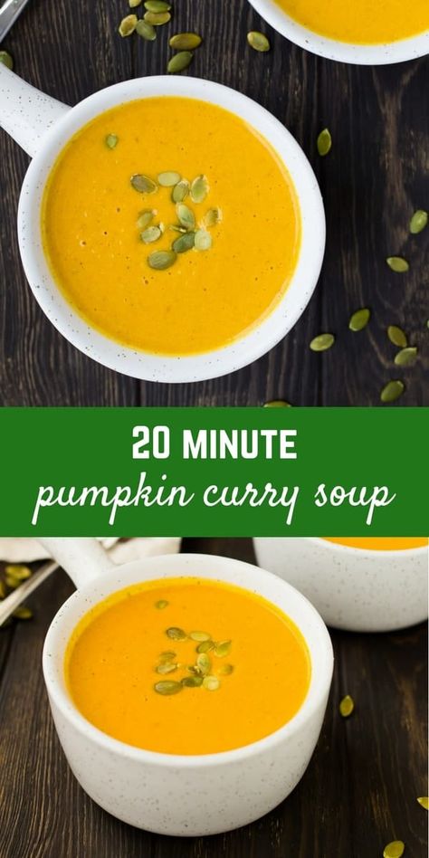 Curried Pumpkin Soup Recipe, Pumpkin Curry Soup, Pumpkin Soup Recipe Easy, Soup Fall, Curry Soup Recipes, Vegan Pumpkin Soup, Recipes Pumpkin, Pumpkin Curry, Pumpkin Soup Recipe