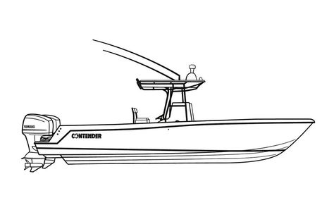 Motor Boat Drawing, Speed Boat Tattoo, Fishing Boat Drawing, Fishing Boat Tattoo, Grady White Boats, Shallow Water Boats, Boat Sketch, Sea Life Painting, Boat Silhouette