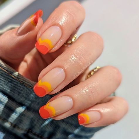 Tessa | DIY Nail Art | Sunshine Scallops ❤️🧡💛 Hey friends! Here's an easy layered tip design I've done freehand with a few different color combos. I love this… | Instagram Sunshine Nail Art, Tip Nails, Diy Nail Art, Nail Art Diy, Different Patterns, Diy Nails, Color Combos, Nail Ideas, Different Colors