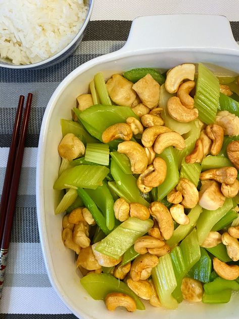 Chicken Stir-Fry With Celery and Cashews Recipe Celery Stir Fry, Soy Sauce Chicken Wings, Cashew Stir Fry, Chicken Cashew, Chicken Celery, Kong Recipes, Chicken Cashew Stir Fry, Cashew Recipes, Season Chicken